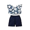 NCONCO 2 stks/set Pasgeboren Baby Meisje Outfit Peuter Bloemen Crop Top Shorts