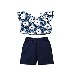 NCONCO 2 stks/set Pasgeboren Baby Meisje Outfit Peuter Bloemen Crop Top Shorts