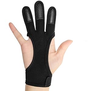 COITEK Archery Finger Glove S M L XL Black Feather Bow Shooting Hunting Protect Gloves for Male Female Youth Adult