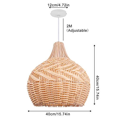 Arturesthome Rattan Pendant Lights, Wicker Chandelier Boho Basket Lighting Fixture, Large Natural Woven Hanging Light For Kitchen Island Dining Room Entryway #TOP6