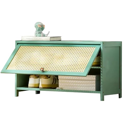 Zapatero de bambú con puertas de ratán