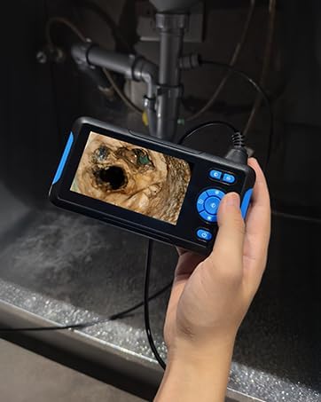 T TAKMLY Endoscope Camera with Light, Dual Lens 1080P Industrial Borescope with 8 LED Lights, 4.3'' Inspection Snake Cameras, 16.4FT Semi-Rigid Cable, IP67 Waterproof (Blue) - Image 8