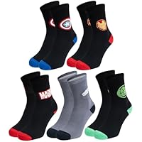 United Labels 5 pares de calcetines Marvel para hombre, negro