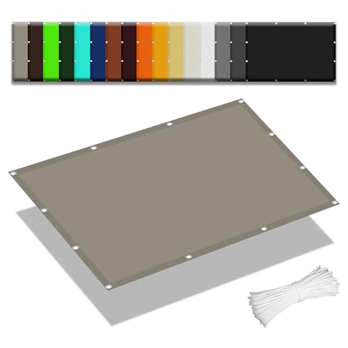 Voile d'ombrage rectangulaire 2.7x5m imperméable taupe pour pergola - 2