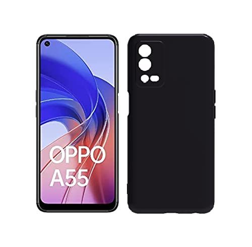 Image of FitSmart Shockproof Silicon Flexible Back Cover for Oppo A55 4G / CPH2325 - Black