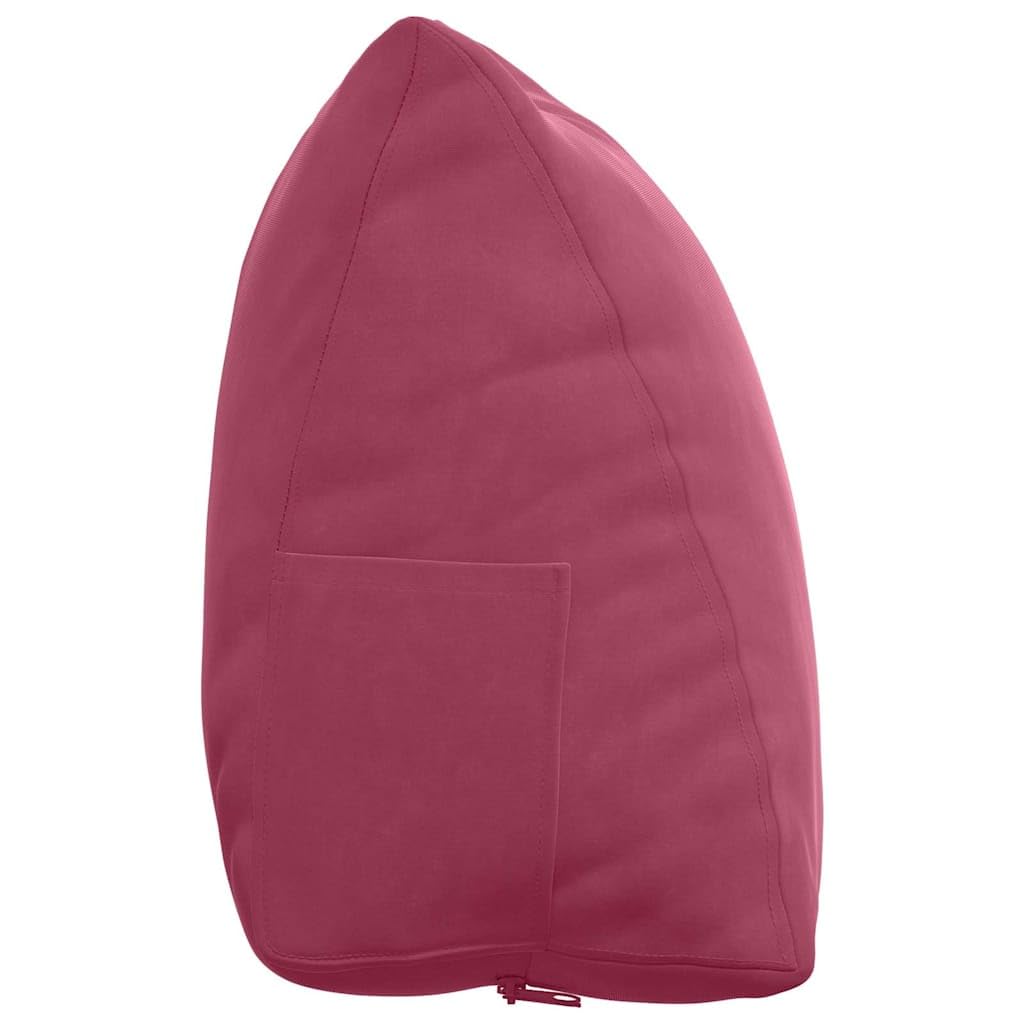 Poduszka na oparcie w kolorze czerwonego wina ze sztruksu, 60 x 20 x 50 cm, ergonomiczna poduszka do czytania, na sofę, do biura i łóżka, ze zdejmowaną poszewką, oddychająca i wszechstronna