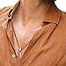 DGHM-JLMY Men's Buttoned Long-Sleeved Linen Shirt Casual Beach Loose Solid Color Shirt Button Down Holiday Shirts (Brown,Medium)