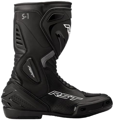 Bottes de moto RST S1 étanches en cuir synthétique noir