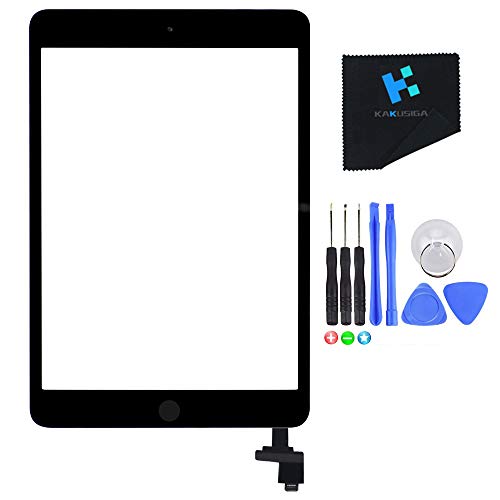 New Touch Screen Replacement Parts Replacement for iPad Mini 1/iPad Mini 2 (black) with IC Chip,Home Button, Complete Repair Tools Kit, Camera Holder, Pre-Installed Adhesive A1432 A1454 A1455 A1489 A1