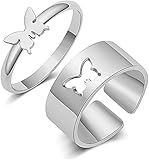 🦋Schmuck:Die Schmetterlingsringe bestehen aus Titanstahl, sind leicht und angenehm zu tragen, bleifrei und nickelfrei.