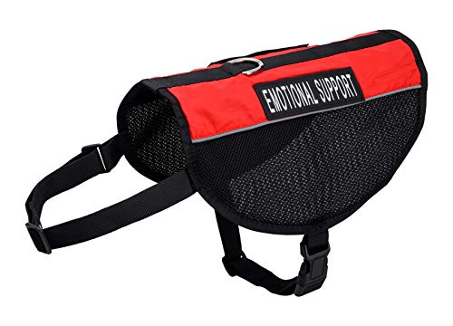 Just 4 Paws Emotional Support Dog Vest Jacket | 6 Sizes | Adjustable Straps & 2 Removable Reflective Emotional Support Dog Patches (Medium Chest 23