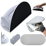 ZHLIMY Eckenschleifer Trockenbau, Eckschleifer Trockenbau mit Selbstklebendes 10-Blatt-Hand-Detail-Schleifpapier-Set Halbrundes 90°-Winkel-Schleifpapierwerkzeug zum Reinigen und Polieren von Ecken