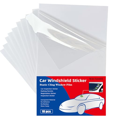 Image of Car Windshield Sticker, Windshield Applicator, Clear Window Cling for Car (10PCS /8.3X11.7)
