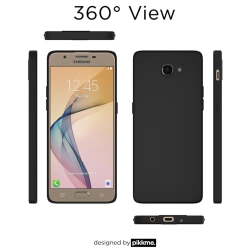 Image of Outlouders Back Cover for Samsung Galaxy J7 Prime | Camera Protection | Durable Soft Matte Silicone Bumper Case (Black)