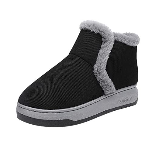 2026 - Botas Chelsea para hombre, zapatillas de gamuza cálidas y gruesas con suela corta, Black, 41 1/3 EU