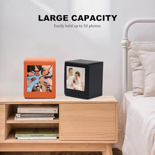 Aisnyho Bilderhalter für Fujifilm Instax Square SQ1 SQ20 SQ40 SQ10 SQ6 SP-3 Sofortbildkameras, quadratische Fototasche, Aufbewahrungsbox für 72 x 86 mm Filme/Fotos/Kpop-Fotokarten usw, braun,