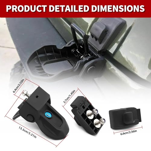 Nakkaa Front Hood Lock Latch Catch Compatible with JL JT 2018-2024 Accessories Black by Nakkaa - Image 4