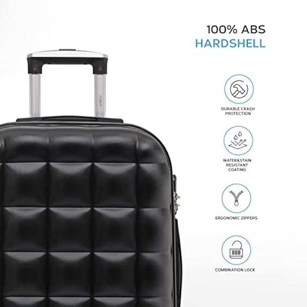 Flight Knight Set Di 2 Valigia A Mano Grande 56x45x25 Cm Easyjet E British Airways - Approvata E Testata - 2 Ruote - Valigia Da Cabina In Tessuto Ultraleggera E Resistente