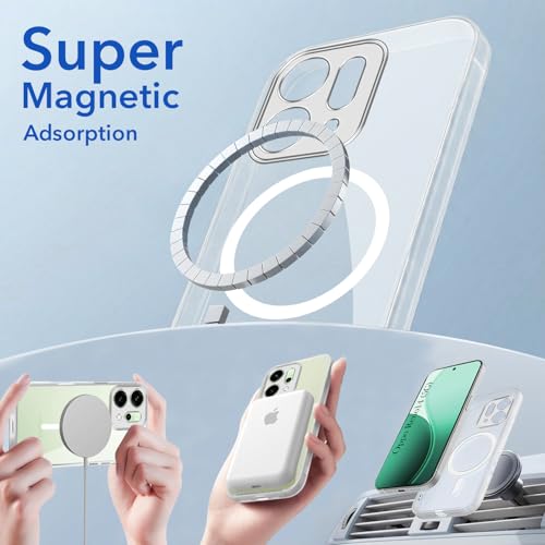Image of Jkobi Lifetime Anti-Yellow MagSafe Compatible Clear Back Cover Case for Oppo Reno14 5G | Oppo Reno 14 5G (Sleek Hard Crystal | Shockproof and Camera Protection)