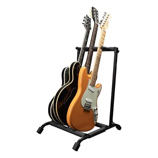 Gator Rok-It Collapsible Folding Guitar Rack Stand for 3 Guitars – Fits Acoustic, Electric, or Bass Guitars – Portable, Durable, Space-Saving Storage (RI-GTR-RACK3)