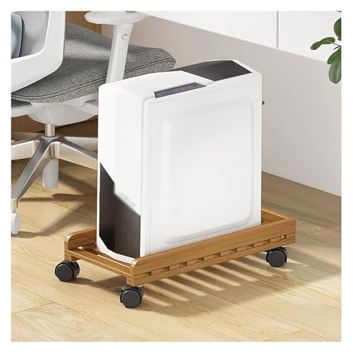 CPU Stand Holder Cart,Mobile Computer Host Stand with Wheels,PC Case Computer Tower Stand Under Desk(Brown)