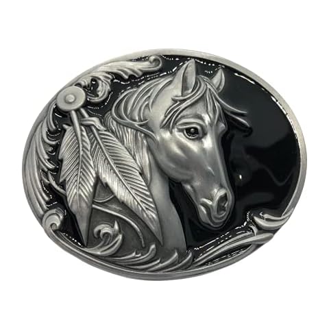 Ivory Falcon Western Horse Native American Indian Belt Buckle Cover