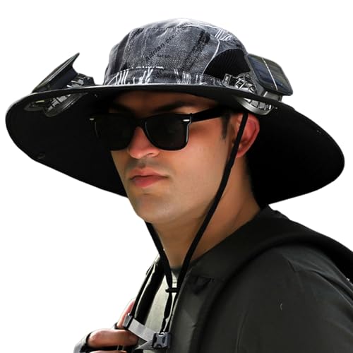 Chapeau de ventilateur solaire pour homme contre les fortes chaleurs et les coups de soleil