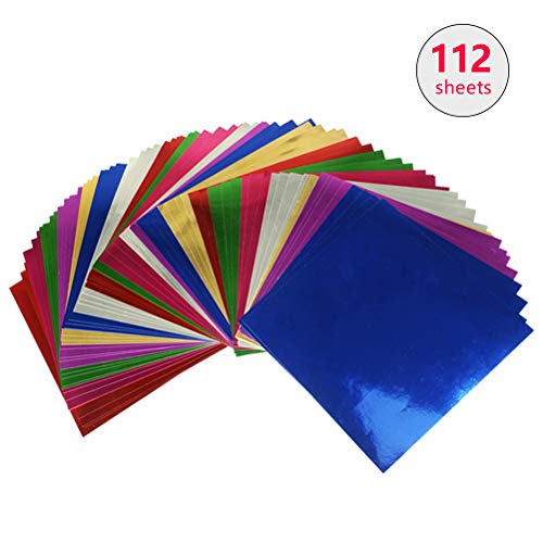 WOWOSS 112 Sheets Foil Cardstock, Metallic Mirror Board Sheets for Arts and Crafts