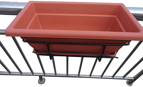 HGMart Hanging Plant Pot with Iron Bracket, Planter for Flowers, for Balcony, Decking, Terra Cotta, 15.7inch