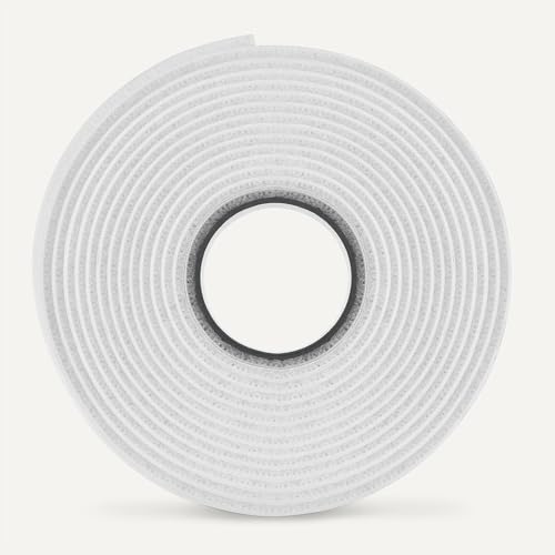Image of Amazon Basics Hook-and-Loop Fastener Interlocking Tape with Long Lasting Adhesive, Peel-and-Stick, Multi-Surface Versatility, 10ft x 0.75 inches