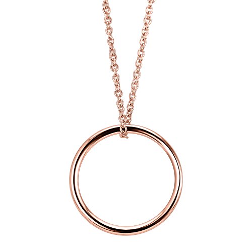 Preisvergleich Produktbild URBANHELDEN - 925er Sterlingsilber Damen Kette Anhänger Ring Filigran - Halskette Silberkette - Echt Silber Schmuck - Kreis Rosegold