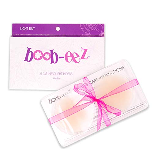 Boob-Eez Headlight Hiders Thin Reusable Silicone Nipple Pasties (Nude) #TOP1