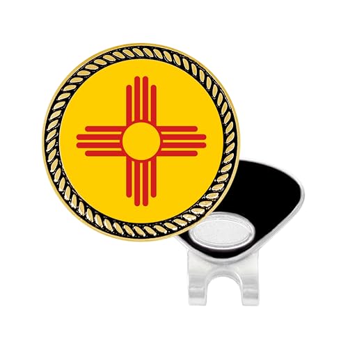 NAVIKA New Mexico Flag Golf Ball Marker with Hat Clip