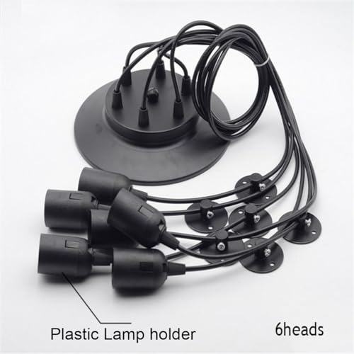 AFSEMOS Spider Lighting, 6 8 10 Light Retro Hanging (6 Arms), Black - Image 3