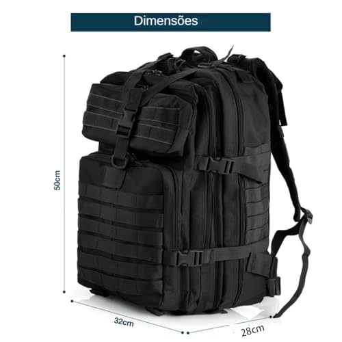 THURAM 50L Mochila Impermeável de Nylon 1000D para Trekking Pesca Caça Mochila Mochilas Esportivas T