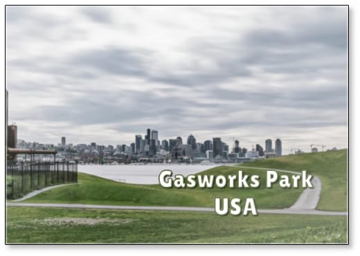View from Gasworks Park – Seattle, Design 1, Fridge Magnet