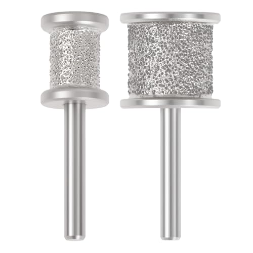 CAELUM 2Pack Diamond-Coated Pet Nail Grinder Bits, Dual Grit for Large & Small Dogs, 1/8” Shank for Dremel Nail Tools, Low Noise, Durable Nail Trimmer for Dogs, Top & Side Grinding