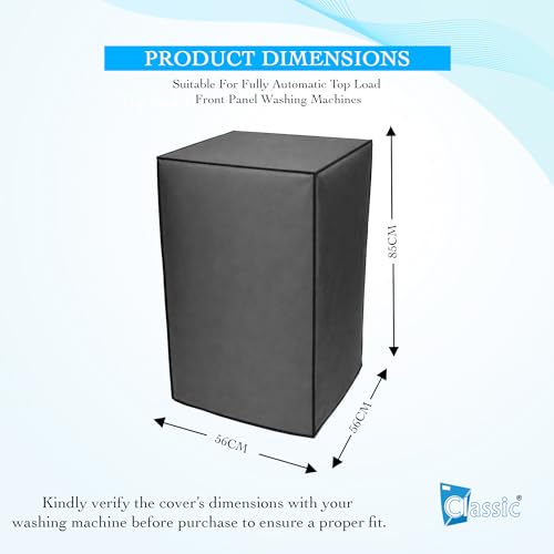 Image of Classic Top Load Washing Machine Cover Suitable For LG 6 Kg, 6.5 Kg, 7 Kg, Waterproof & Dustproof (56cmsX56cmsX85cms, Grey)
