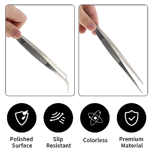 Pinzette piegate smussate, in acciaio inox da 25