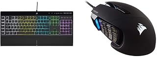 CORSAIR K55 RGB PRO - Dynamic RGB Backlighting & Scimitar RGB Elite, MOBA/MMO Gaming Mouse, Black, Backlit RGB LED, 18000 DPI, Optical