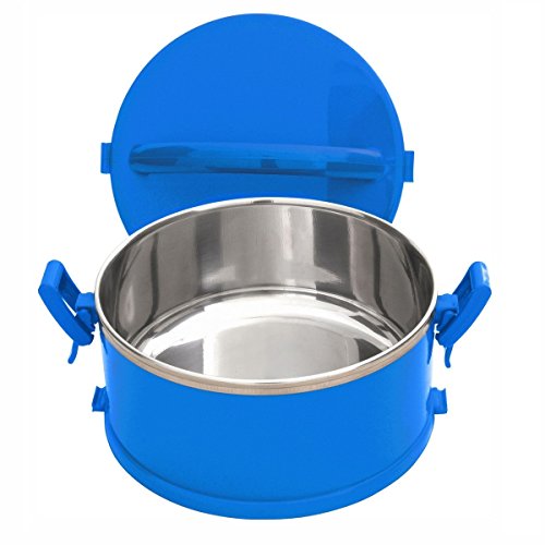 Conjunto 5 Peças Marmita Termoprática Azul - Uso em Micro-ondas