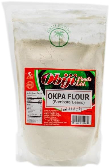 African Okpa Flour, Bambara Beans, High Protein, Traditional Nigerian Bambara Groundnut Flour