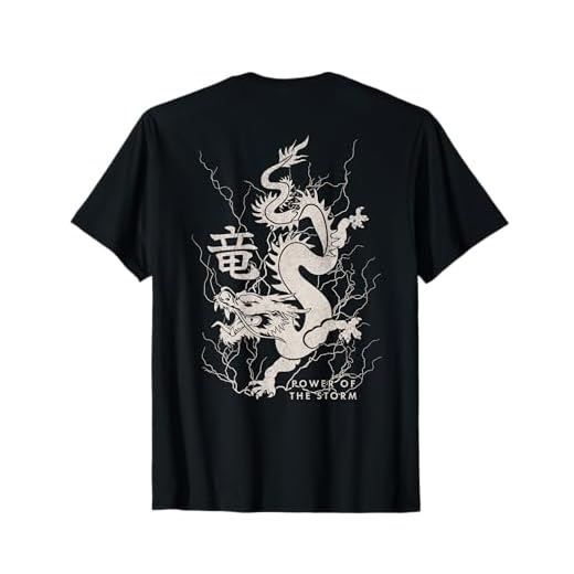 Poder japonés de la tormenta - Dragón del Trueno Kanji Japón Camiseta