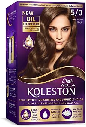 مجموعة صبغة شعر دائمة من ويلا كوليستون درجة 5/0 بني فاتح، 142 مل