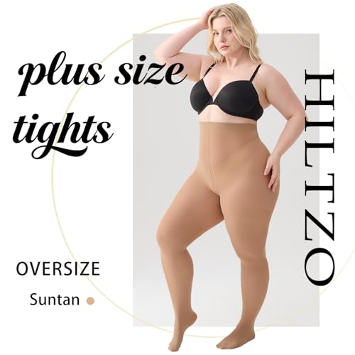 Image of Women's Plus Size Tights High Waist Sheer Semi Opaque Ultra-Soft Pantyhose XL, 2XL, 3XL, 4XL