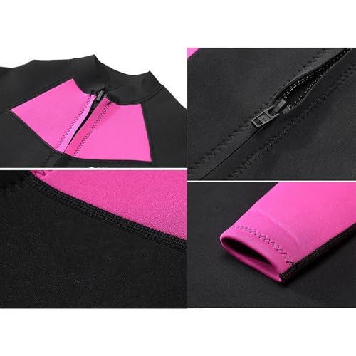Women Long Sleeves Wetsuits 1.5mm Neoprene Tops Rash Guard Water Sports Jacket for Surfing Scuba Diving Fitness (Blue_X-Large) miniatura 4