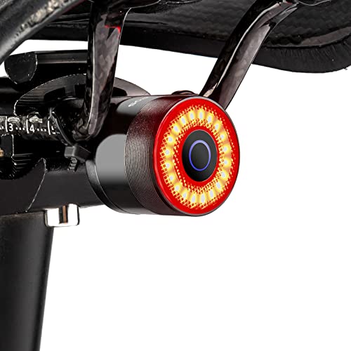 ROCKBROS Bike Tail Light, Rechargeable Bicycle Taillight, Auto On Off Sensor IPX6 Waterproof Bike Rear Lights for Night Riding and Bicycle Safety, 4 Light Modes Cycling Safety Light