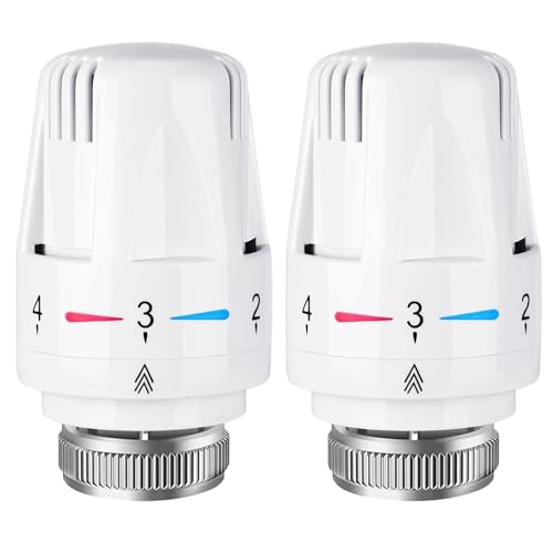 Thermostatic Radiator Valve, 2-Pack TRV Radiator Valves for Precise Temperature Control, Energy Saving Heating System, Compatible with Home Office Bedroom