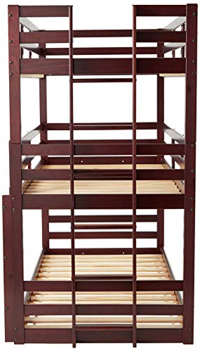 Donco Kids Triple Bunk Bed, Twin/Twin/Twin, Dark Cappuccino - Thumbnail 4