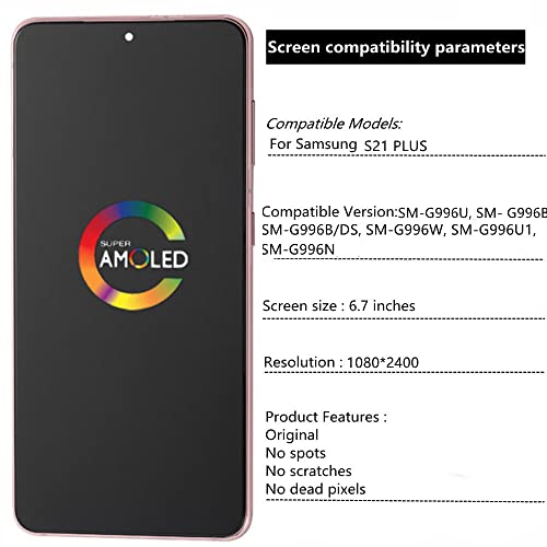 Substituição original de 6,7 polegadas para Samsung Galaxy S21 Plus G996B G996B/DS G996U G996W LCD S